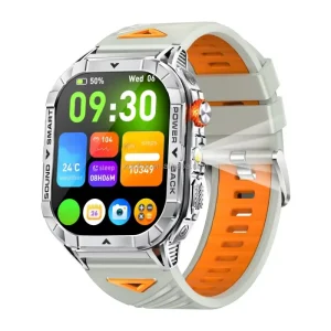 K70A Men Smart Watch 2.13″ AMOLED Flashlight Heart Rate Blood Pressure IP68 Call Music Sport Watch