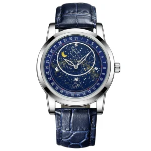 KIMSDUN 1216A Luxury Mechanical Rotating Gypsophila Watch for Man Corium Strap Automatic Men Wrist Watch Luminous Luxury Clock