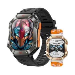 KR80 Waterproof Outdoor Smart Watch 2.0” HD Screen with BT Calling Heart Rate Blood Pressure Monitor Sports Smartwatch for Men