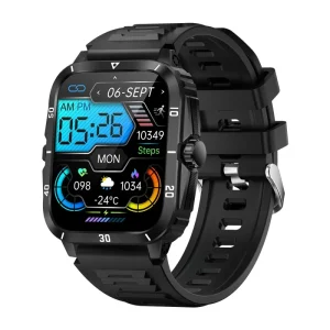 KT71 Men’s Outdoor Smartwatch 1.96-Inch Display for Bluetooth Call Answering 30M Waterproof Sleep Monitoring Alarm Clock