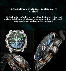 KT80 Smart Tracking Watch 3ATM Waterproof Heart Rate Blood Pressure Outdoor Flashlight Three Anti sports bluetooth Call