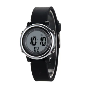 Kids Digital LCD Stainless Steel Watch Cartoon Style Alarm 3ATM Waterproof Plastic Case 3 Year Battery