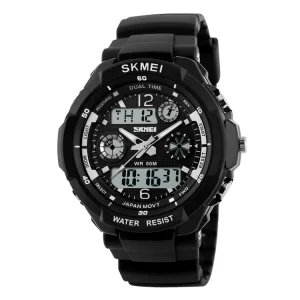 Kids Sport Watches 50M Waterproof Blue PU Electronic Wristwatch Chronograph Children Adult Digital Watch for Boys Girls