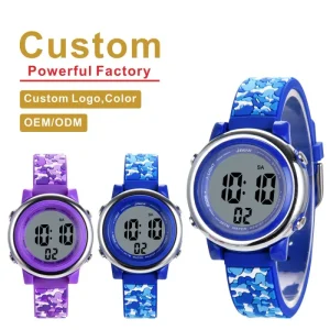 Kids Watch Waterproof Cartoon Wrist Watch Sport Luminous Digital Dial Display LED Alarm Band Durable Plastic