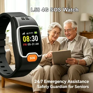 L58 Elderly GPS Tracker Watch Band with Heart Rate Monitor Step Counting SOS Calling for Senior Living Alone Location Tracker