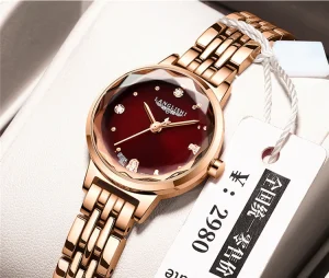 LANGLISHI 610 New Quartz Women’s Watch Female Student Wrist Watch for Women Gold Steel Bracelet As the Best Gift