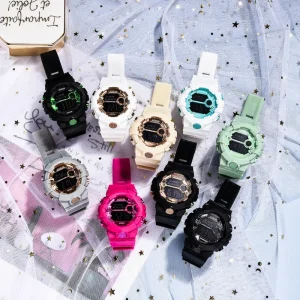 LED Digital Alarm Clock Watch Sports and Leisure Silicone Strap Watch