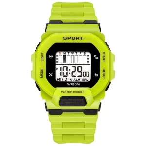LED Digital Electronic Watch Multiple Functions Sports Waterproof Smart Watch for Men Women Elastic Band Wrist Digital Watch