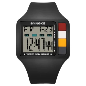 LED Digital Men’s Sport Watch Plastic Band Waterproof Stop Watch