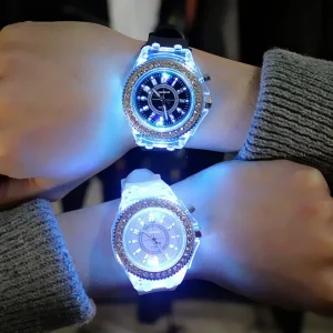 LED Light Flash Luminous Silicone Wrist Watch for Women Men Boys Girls Kids Children