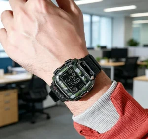 LED Square Digital Electronic Watch Student Sports Trend Silicone Multifunction Sports Waterproof Watch for Boys and Girls