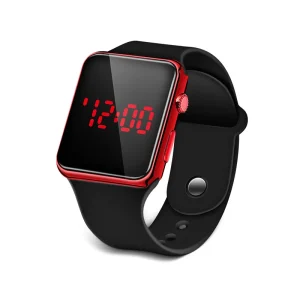 LED Touch Screen Electronic Watch for Women, Rubber Silicone Band, Men Sports Digital Wrist Watch