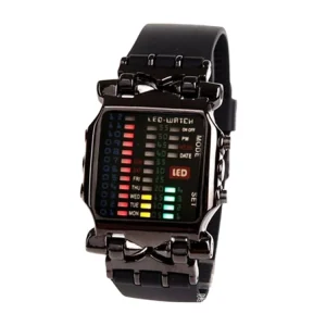 LED Watch Men Creative Crab Type Electronic Watch Luminous Binary Gift Business Style Waterproof Multifunction