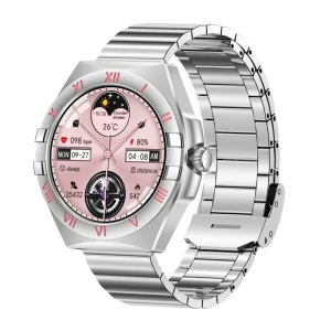 LG80 Mini Smart Watch Women 1.27″ AMOLED Gesture Calling 3 Straps Health Monitor IP67 Wireless Charging Fitness Smartwatch