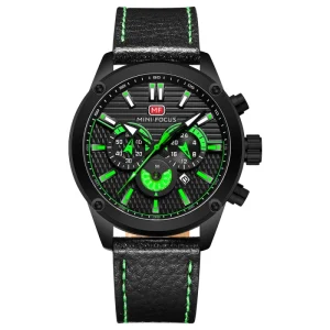 LG8944 Quartz Watches for Men Sport WristWatch 5 ATM Genuine Leather Strap MF288G