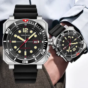 LIGE FN1812 Sapphire Diver 100M Water Resistant Watch Automatic MechanicalRotate Bezel + Gift Box