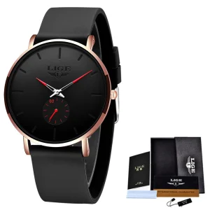 LIGE LG10006 40mm Fashion Simple Watch for Men Women Analog Quartz Wrist Watch Silicone Waterproof Sports Watch