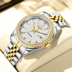 LIGE LG6831 Luxury Men’s Sport Mechanical Watch Chronograph Stainless Steel Wristwatch with Luminous Feature Business Male Gift