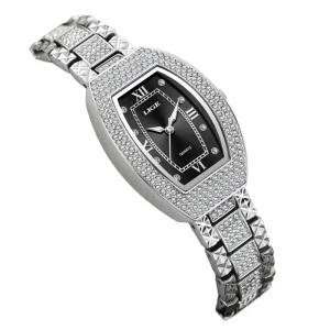 LIGE LG89253 Elegant Luxury Diamond Quartz Watch for Women Iced Out Steel Band Bracelet Stainless Dial