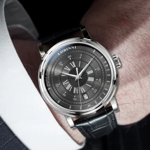 LOBINNI 1018 New 5atm Automatic Mechanical Fashion Business Men’s Watch