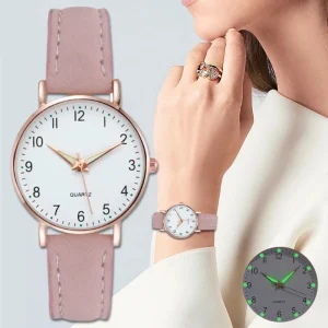 LP52 Luxury Ladies Retro Simple Dial Leather Belt Quartz Wrist Watch Women’s Small Dial