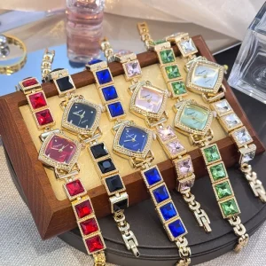 LP81 Rhombus-shaped Women’s Watch with Small Dial Light Luxury Gold Square Exquisite Retro Style Multi Color