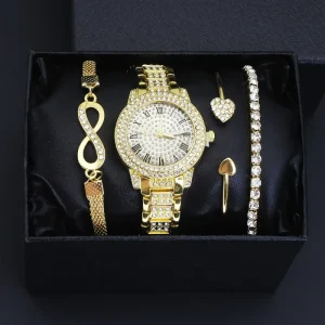 Ladies Bracelet Watches Gift Set Girls Hand Chain Watch 3pcs Bracelet Watch Set Female