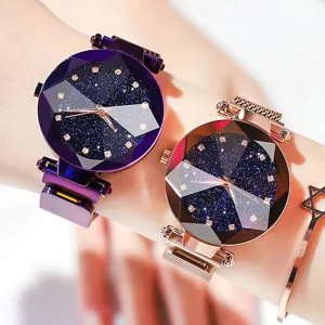 Ladies Magnetic Starry Sky Clock Luxury Women Watches Fashion Diamond Female Quartz Wristwatches Glass Stainless Steel