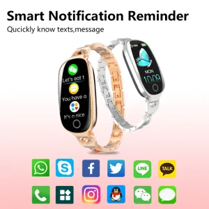 Ladies Smart Watch Diamond Bracelet Touch Screen Women Health Tracker with Period Monitor Elegant Gift Jewelry Style