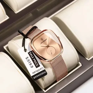 Ladies Waterproof Mesh Stainless Steel Quartz Watch