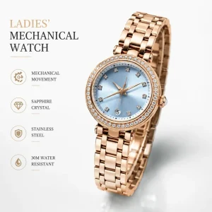 Ladies Women Watches Vintage Luxury Watch for Gift Waterproof Stainless Steel Watch