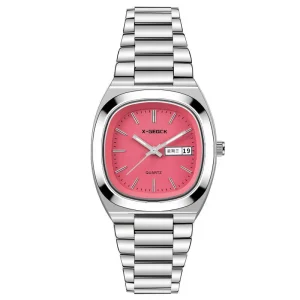 Lady Fashion Quartz Watch Stainless Steel Glass Dial Pointer Luminous Luxury Butterfly Double Button Women’s