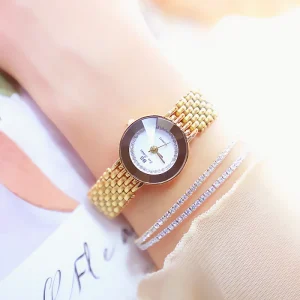 Lady’s Luxury Quartz Stainless Steel Wristwatch Waterproof Women’s Business Watch Oval Case Glass Dial Window Pointer Display
