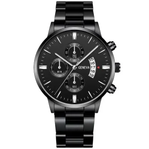Large Dial Men’s Luxury Quartz Movement Watch Explosive Fashion Alloy Case Plastic Band 5mm Cross Border Foreign Trade