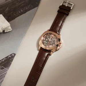 Latest Generation Analog Business Watch Automatic Mechanical Water Resistant Luminous Feature Miyota Leather Glass