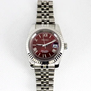 Latest Mechanical Wrist Watches Round Shaped Adjustable Clasp Stainless Steel Pointer 18mm Width Men Watch