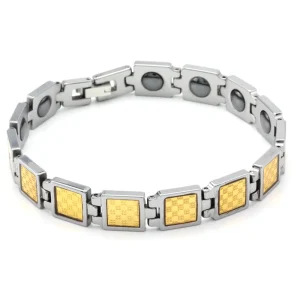 Latest vogue Homme Jewelry Golden Foil Inlaid Watch Band Tungsten Bracelet