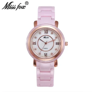 Leisure Alloy Quartz Watch Ceramic Circular Spiral Crown Watch