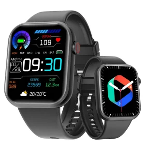 Life3 Smart Watch for Men Women Square HD TFT Heart Rate Waterproof Features for Sport Use Compatible IOS Android