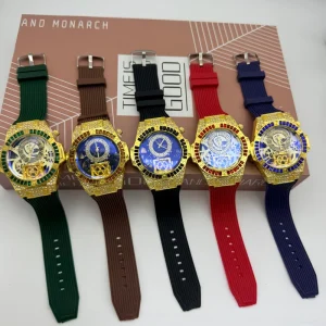 Light Luxury Full diamond Quartz Large Hollow out Retro Alloy Watch Colorful up Strap Fashion Unisex Watch