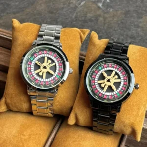 Lihe 1182 Luxury Stainless Steel Men’s Quartz Watches Waterproof God of Gamblers Russian Roulette Game Lucky Wristwatch for Men