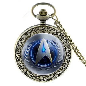Lost in Space Kids Women Pendant Watches Theme Star Trek Milky Way Cartoon Enamel Quartz Clock Pocket Watch With Chain