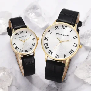 Lovers Quartz Unisex Watch Casual Leather Strap 40mm Dial Fashion Dress Watch