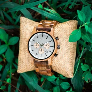 Low MOQ Watches Classic Hand Made Waterproof Men Wood Watches Custom Logo Timepieces Chronograph Watch