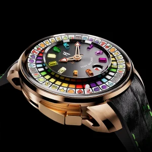 Lucky Harvey Automatic Watch with Roulette Wheel Dial Tourbillon Style Mechanical Movement Stainless Steel Case Waterproof 30m