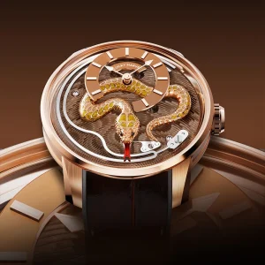 Lucky Harvey Snake Enamel Dial Tourbillon Self Winding Mechanical Watch for Men Luxury Automatic Skeleton Wristwatch