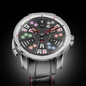 Lucky Harvey Three Card Poker Automatic Mechanical Watch for Men 43mm Sapphire Glass Leather Strap Self Winding
