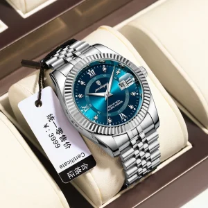 Luminous Men’s Waterproof Luxury Quartz Watch Stainless Steel Wristwatch