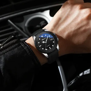 Luminous Skeleton Mechanical Watch with Silicone Strap Men’s Luxury Fashion Business Automatic Wristwatch