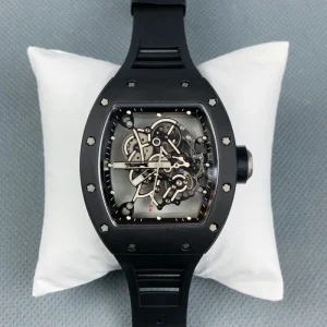Luxurious Men’s Black Ceramic Skeleton Watch with Sapphire Crystal Face High Quality Business Party Ultra Light Mechanical Watch
